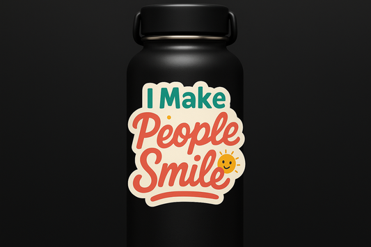 I Make People Smile Sticker Decal Vinyl Laptop Car Window Bumper AUTO Water Bottle Helmets Waterproof