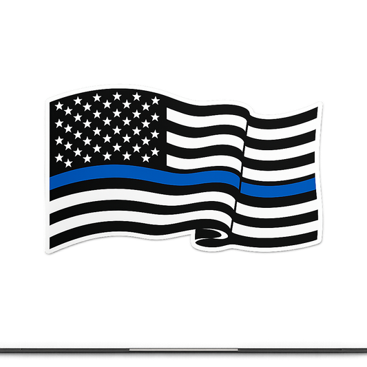 US United States Thin Blue Line Sticker Decal Vinyl Laptop Car Window Bumper AUTO Water Bottle Helmets Waterproof
