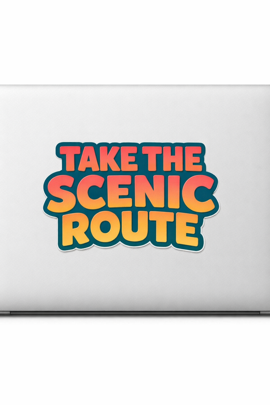 Scenic Route Sticker Decal Vinyl Laptop Car Window Bumper AUTO Water Bottle Helmets Waterproof Journey Adventure
