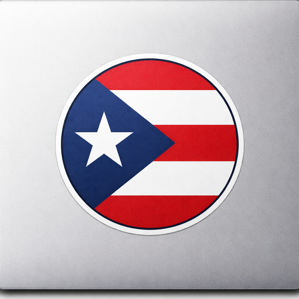 PR Puerto Rico Sticker Decal Vinyl Laptop Car Window Bumper AUTO Water Bottle Helmets Waterproof Flag