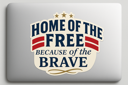 USA United States Home of the Free Because of the Brave Sticker Decal Vinyl Laptop Car Window Bumper AUTO Water Bottle Helmets Waterproof