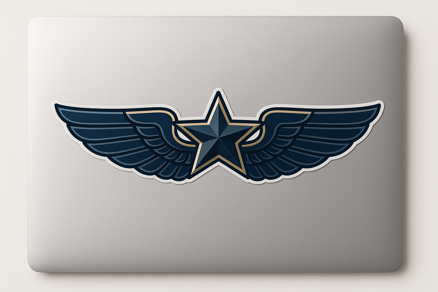 Pilot Wings Badge Star Sticker Decal Vinyl Laptop Car Window Bumper AUTO Water Bottle Helmets Waterproof Aviation