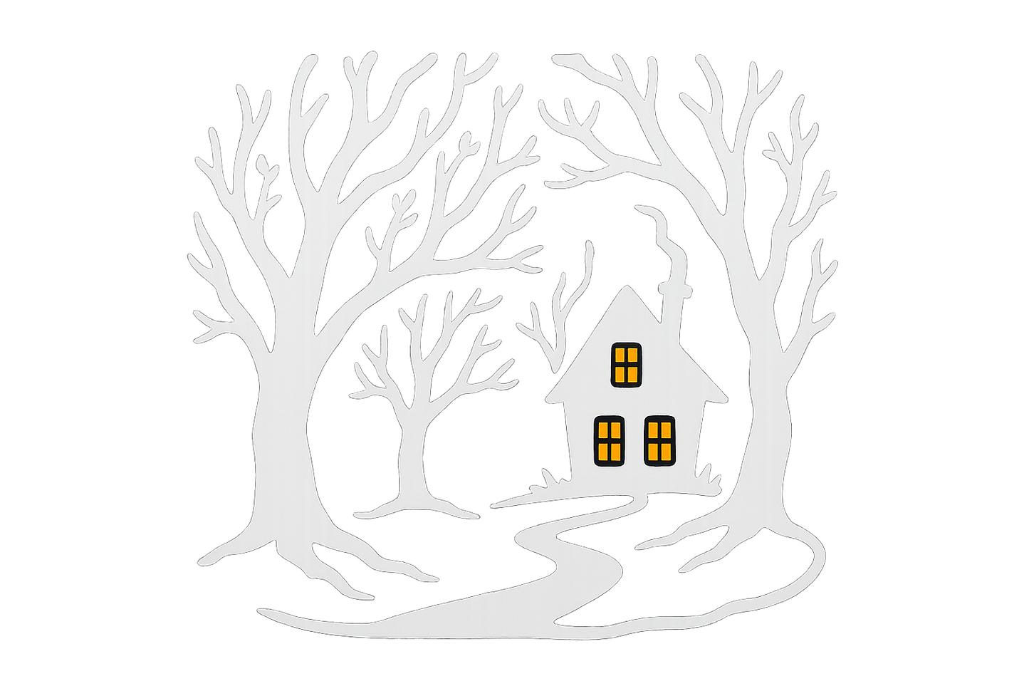 Haunted Forest Sticker Decal Vinyl Laptop Car Window Bumper AUTO Water Bottle Helmets Waterproof Glowing Windows