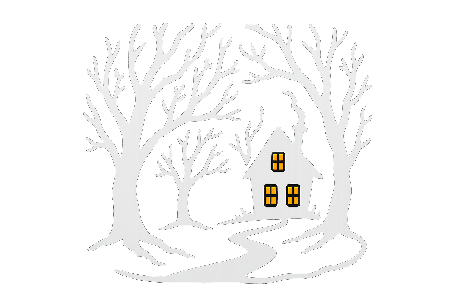 Haunted Forest Sticker Decal Vinyl Laptop Car Window Bumper AUTO Water Bottle Helmets Waterproof Glowing Windows