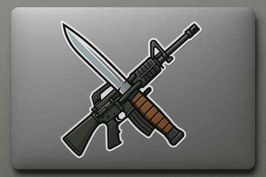 USA Bayonet Rifle Sticker Decal Vinyl Laptop Car Window Bumper AUTO Water Bottle Helmets Waterproof