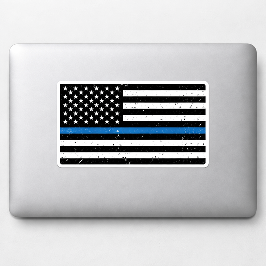 USA Thin Blue Line Sticker Decal Vinyl Laptop Car Window Bumper AUTO Water Bottle Helmets Waterproof American Flag