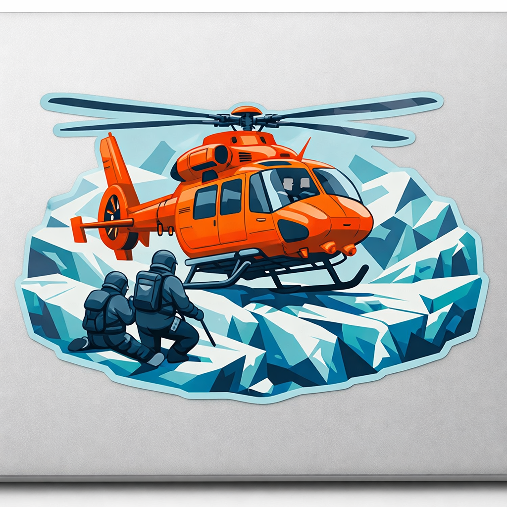 AK Alaska Sticker Decal Vinyl Laptop Car Window Bumper AUTO Water Bottle Helmets Waterproof Helicopter Glacier
