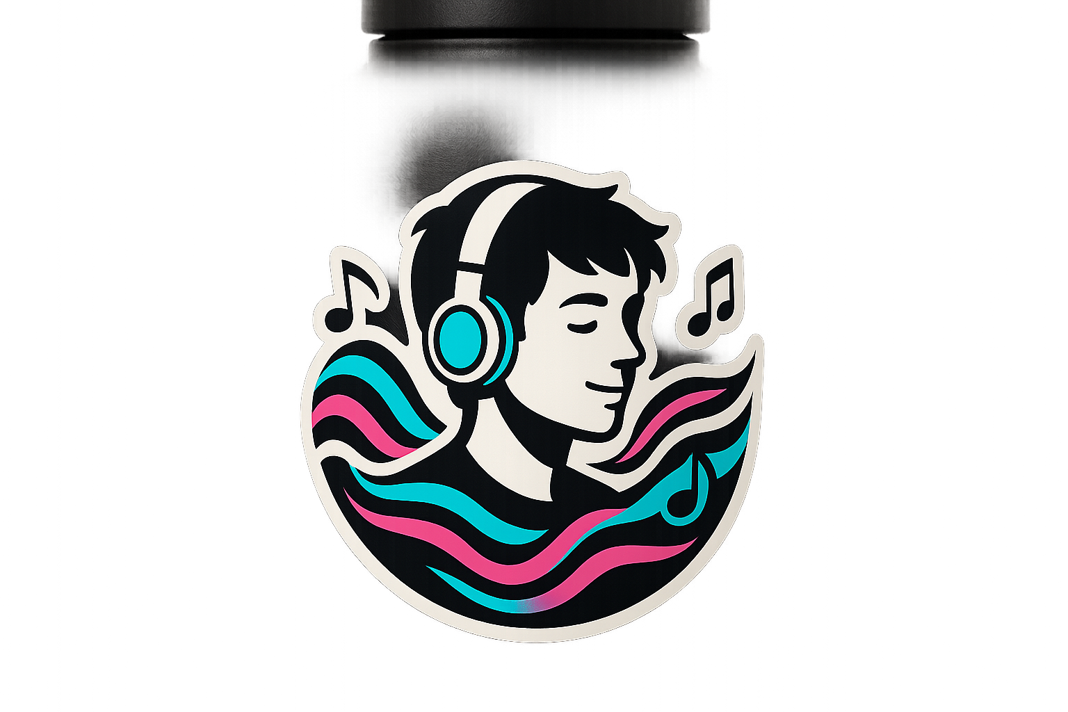 Headphones Music Lover Sticker Decal Vinyl Laptop Car Window Bumper AUTO Water Bottle Helmets Waterproof