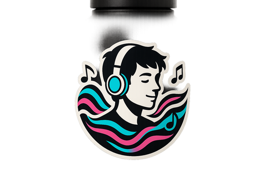 Headphones Music Lover Sticker Decal Vinyl Laptop Car Window Bumper AUTO Water Bottle Helmets Waterproof