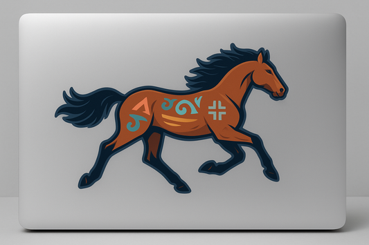 Horse Painted Symbols Sticker Decal Vinyl Laptop Car Window Bumper AUTO Water Bottle Helmets Waterproof Galloping