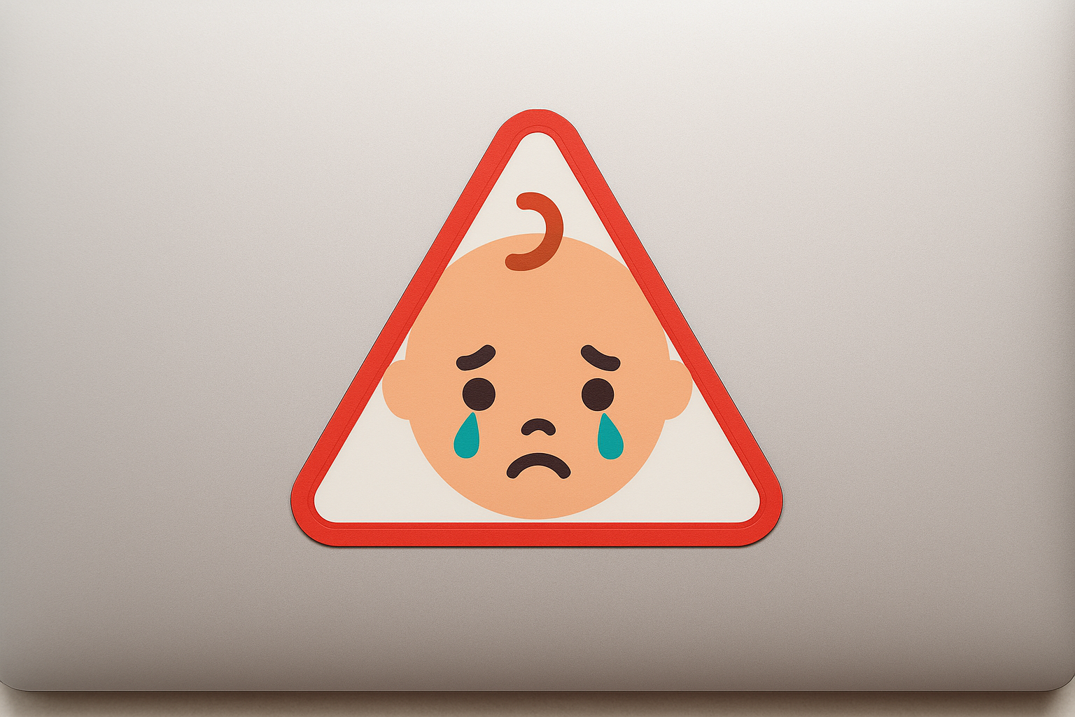 Simplified Baby Head Tear Warning Sticker Decal Vinyl Laptop Car Window Bumper AUTO Bottle Water Bottle Helmets Waterproof