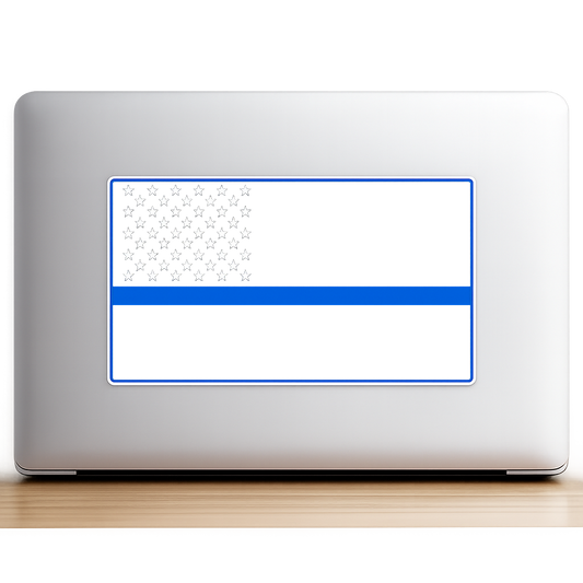 Thin Blue Line USA Sticker Decal Vinyl Laptop Car Window Bumper AUTO Water Bottle Helmets Waterproof American Flag