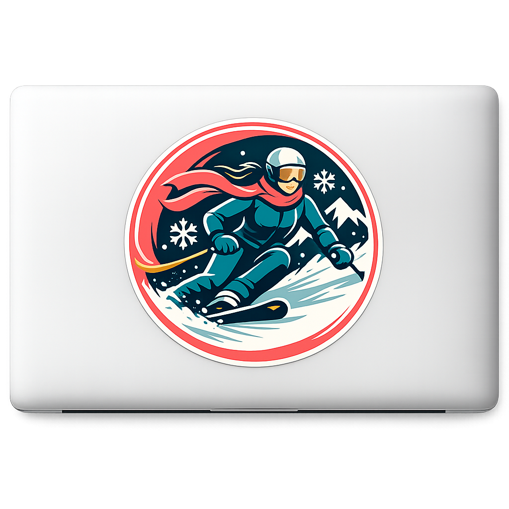 Ski Girlie Sticker Decal Vinyl Laptop Car Window Bumper AUTO Water Bottle Helmets Waterproof Skiing