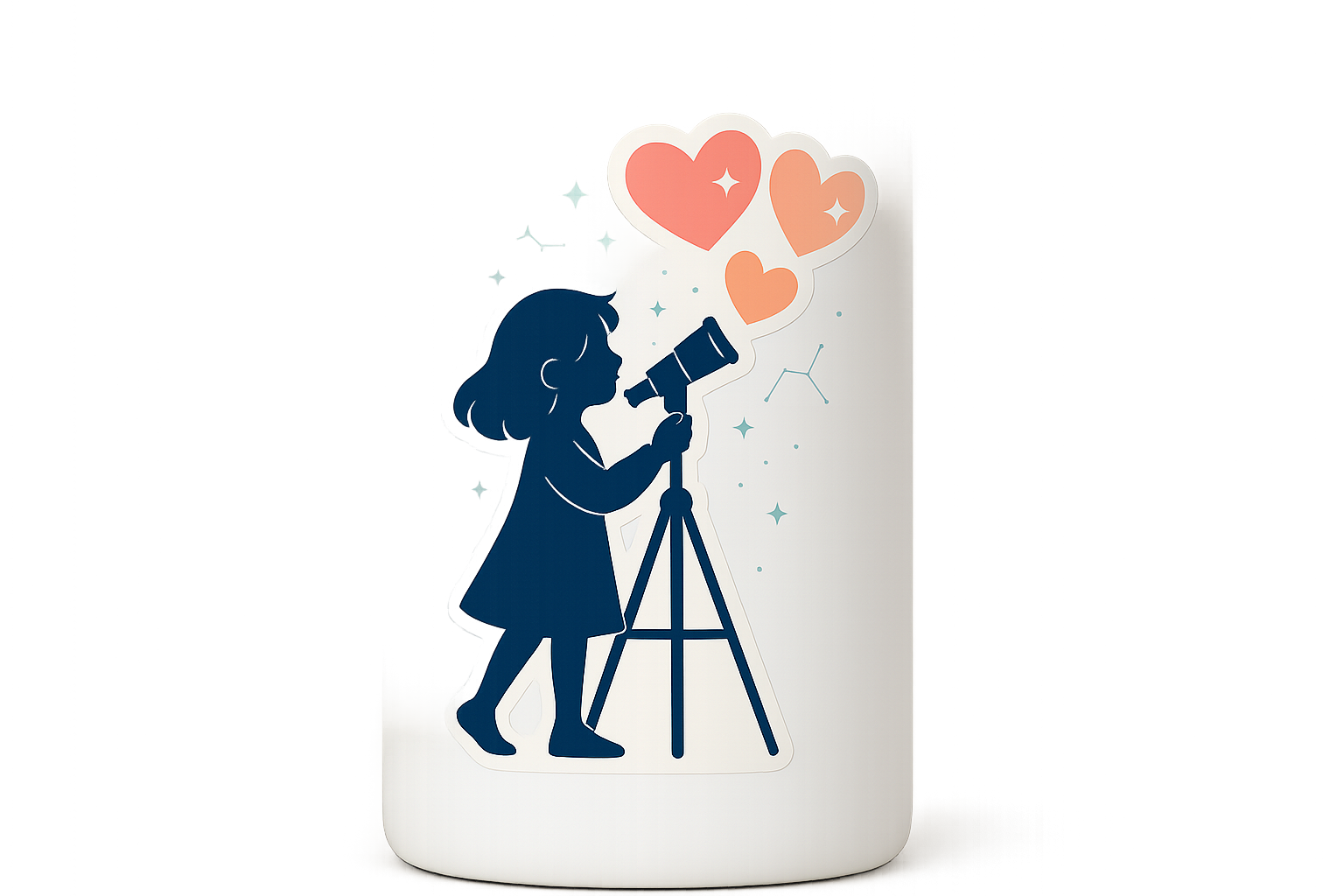 Galaxy Exploration Sticker Decal Vinyl Laptop Car Window Bumper AUTO Water Bottle Helmets Waterproof Hearts Telescope Girl