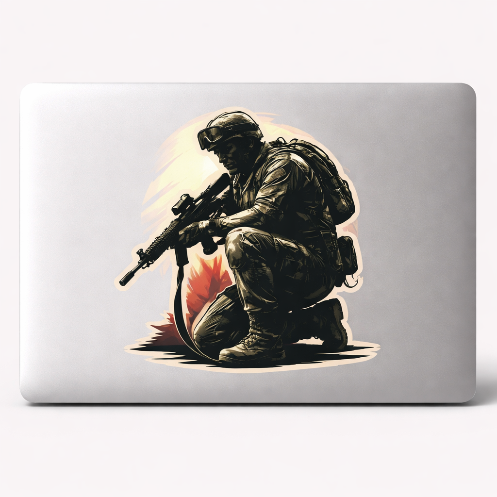 US Soldier Rifle Sticker Decal Vinyl Laptop Car Window Bumper AUTO Water Bottle Helmets Waterproof Military Poster