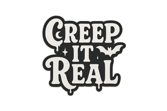 Halloween Creep It Real Sticker Decal Vinyl Laptop Car Window Bumper AUTO Water Bottle Helmets Waterproof Spooky Phrase