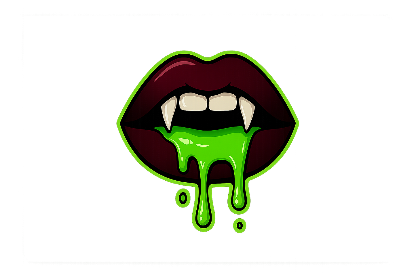 Vampire Lips Sticker Decal Vinyl Laptop Car Window Bumper AUTO Water Bottle Helmets Waterproof Neon Green Slime