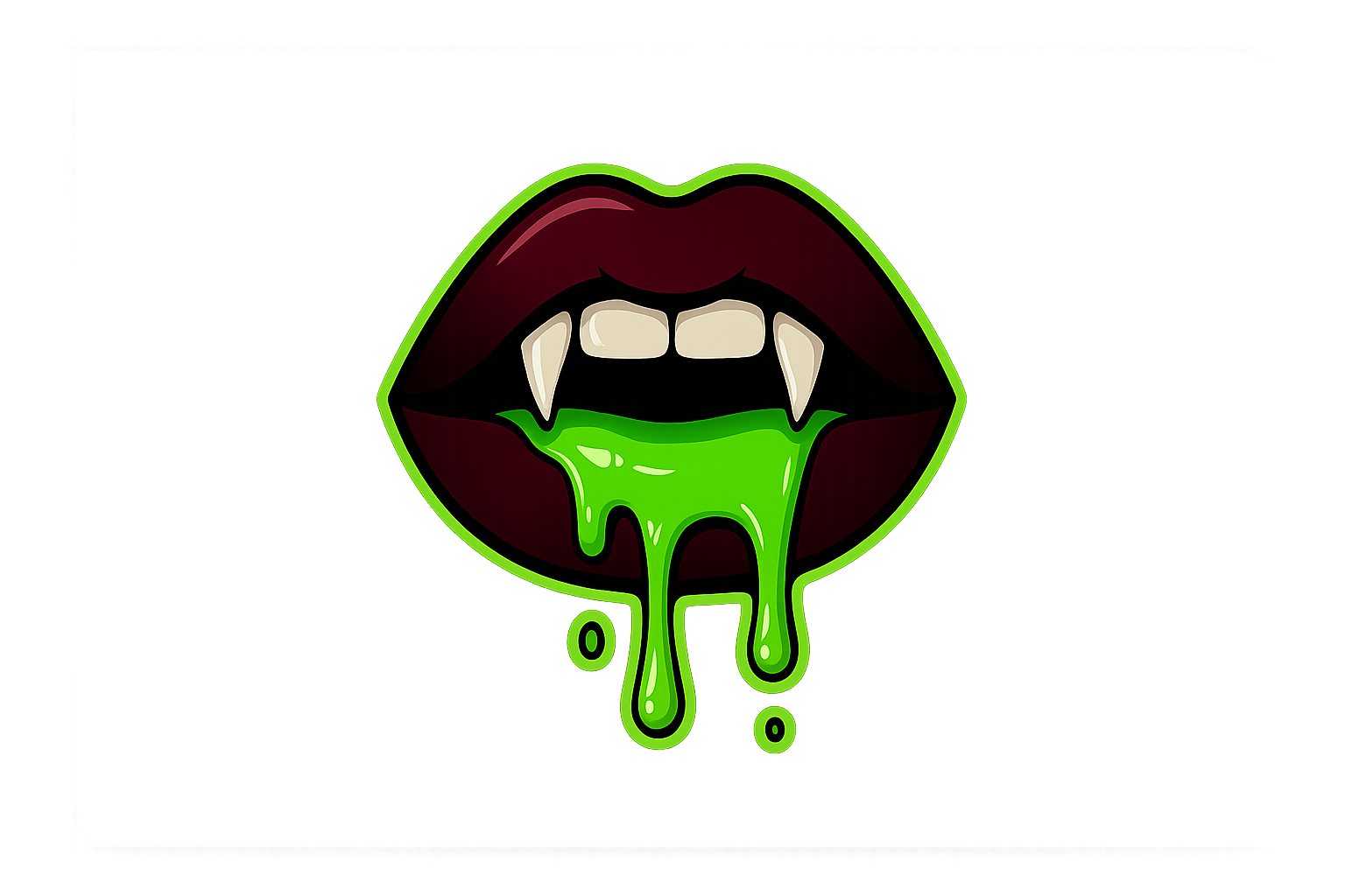 Vampire Lips Sticker Decal Vinyl Laptop Car Window Bumper AUTO Water Bottle Helmets Waterproof Neon Green Slime