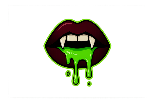 Vampire Lips Sticker Decal Vinyl Laptop Car Window Bumper AUTO Water Bottle Helmets Waterproof Neon Green Slime