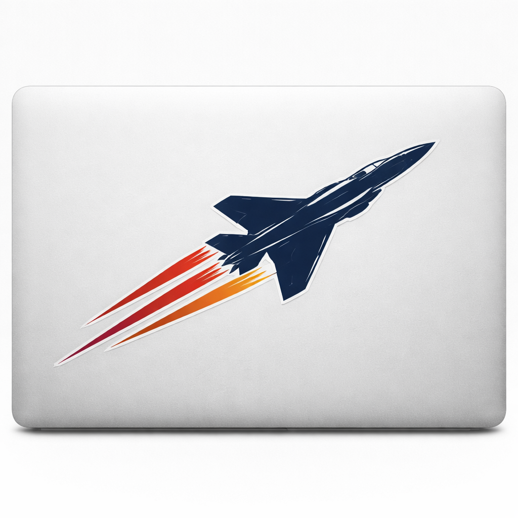 Jet Silhouette Sticker Decal Vinyl Laptop Car Window Bumper AUTO Water Bottle Helmets Waterproof Racing Stripes