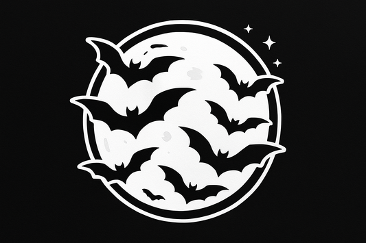 Full Moon Flying Bats Sticker Decal Vinyl Laptop Car Window Bumper AUTO Water Bottle Helmets Waterproof