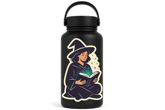 Witch Glowing Spell Book Sticker Decal Vinyl Laptop Car Window Bumper AUTO Water Bottle Helmets Waterproof Mystic