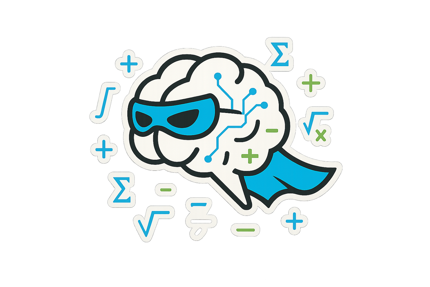 Logic Hero Brain Sticker Decal Vinyl Laptop Car Window Bumper AUTO Water Bottle Helmets Waterproof Math Symbols