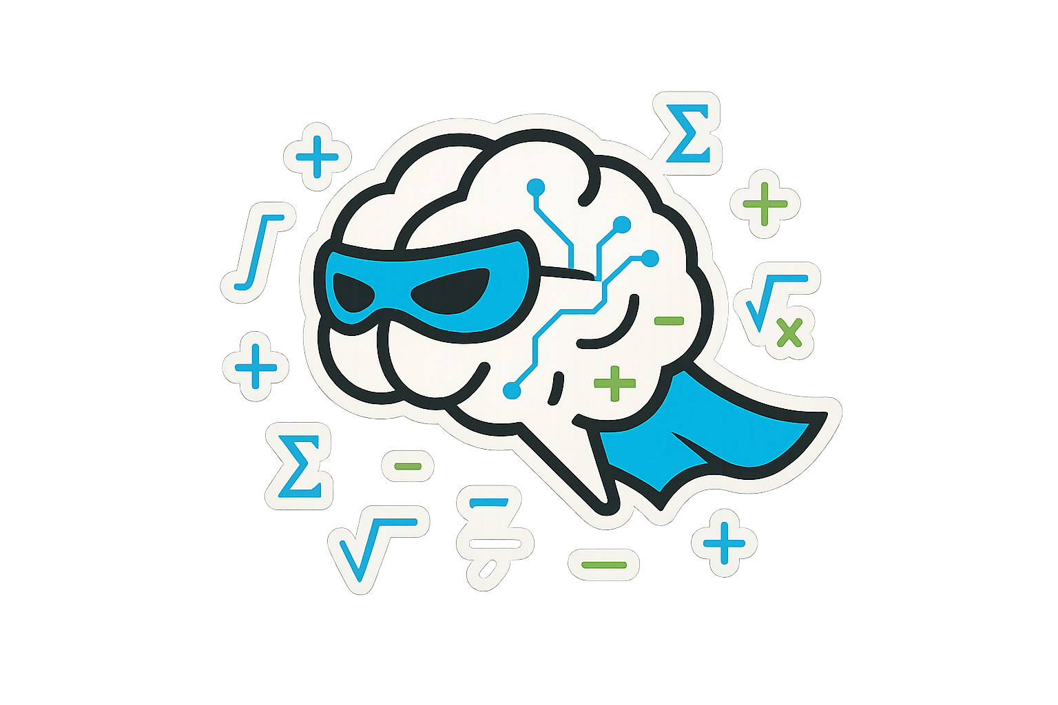 Logic Hero Brain Sticker Decal Vinyl Laptop Car Window Bumper AUTO Water Bottle Helmets Waterproof Math Symbols