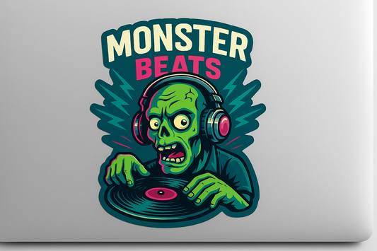 Zombie DJ Sticker Decal Vinyl Laptop Car Window Bumper AUTO Water Bottle Helmets Waterproof Music