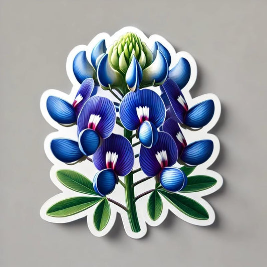 Vinyl sticker: Realistic Texas Bluebonnet Flower Decal – Durable Sticker for Laptop, Car, Wall, Window, Bumper, and Water Bottle – Waterproof and UV Resistant (6)