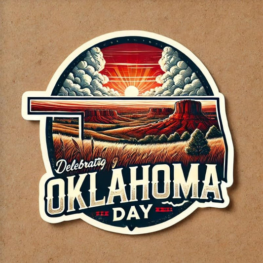 Vinyl sticker: Oklahoma Scenic Landscape Laptop Wall Car Window Bumper Sticker Decal Truck Waterproof Auto Water Bottle