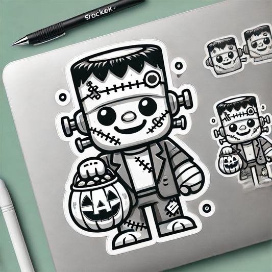 Vinyl sticker: Friendly Frankenstein's Monster Sticker for Laptop, Wall, Car, Window, Bumper, and Water Bottle - Waterproof Vinyl Decal for Truck and Auto (4)