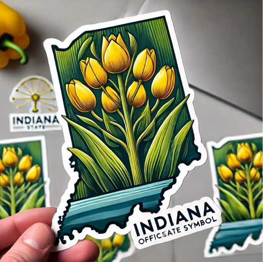 Vinyl sticker: Indiana Tulip Tree Nature Vinyl Sticker – Waterproof Car, Laptop, Window, Bumper & Water Bottle Decal. Variation 10