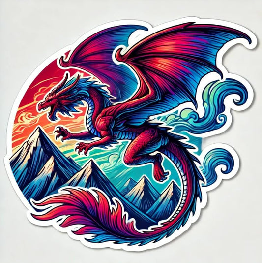 Vinyl sticker: Flying Fantasy Dragon Car, Laptop, Wall, Window, Bumper Sticker – Waterproof Vinyl Decal for Trucks, Autos, Water Bottles