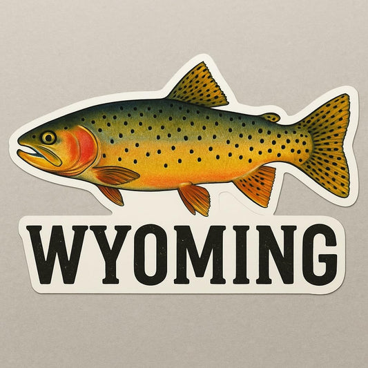 Vinyl sticker: Laptop Wall Car Window Bumper Sticker Decal Truck Waterproof Auto Water Bottle Wyoming Cutthroat Trout State Symbol Realistic Wildlife Fish Vinyl Outdoor Nature Lover Gift for Vehicles and Gear (6)