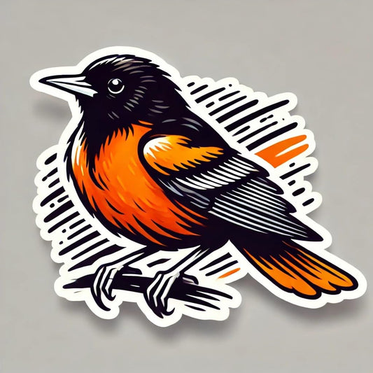 Vinyl sticker: Baltimore Oriole Maryland Bird Sticker for Laptop Car Window Bumper Truck Auto Water Durable Bottle Vinyl Decal