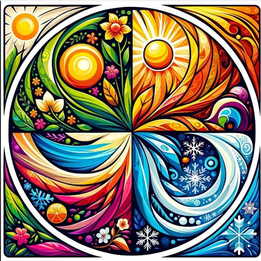 Vinyl sticker: Four Seasons Abstract Sticker – Artistic Year-Round Decal for Laptops, Cars, and Windows (6)