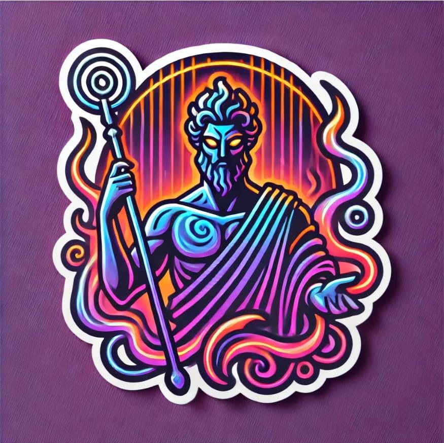 Vinyl sticker: Neon Hades Sticker for Laptop, Wall, Car, Window, Bumper, Decal, Truck, Waterproof Auto, and Water Bottle Design