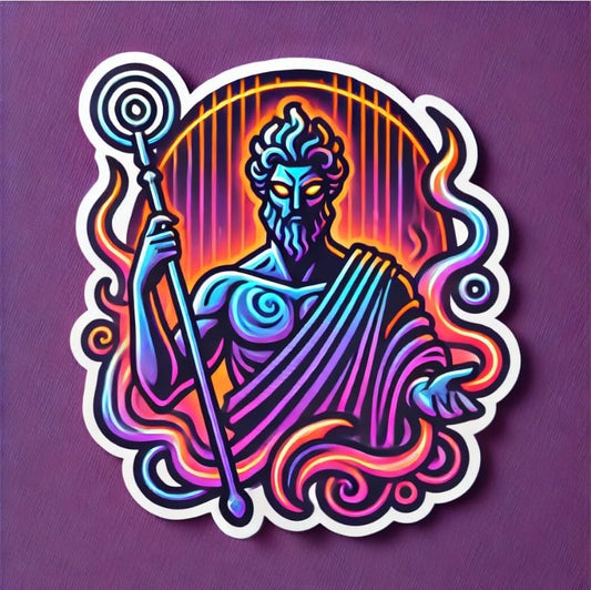 Vinyl sticker: Neon Hades Sticker for Laptop, Wall, Car, Window, Bumper, Decal, Truck, Waterproof Auto, and Water Bottle Design