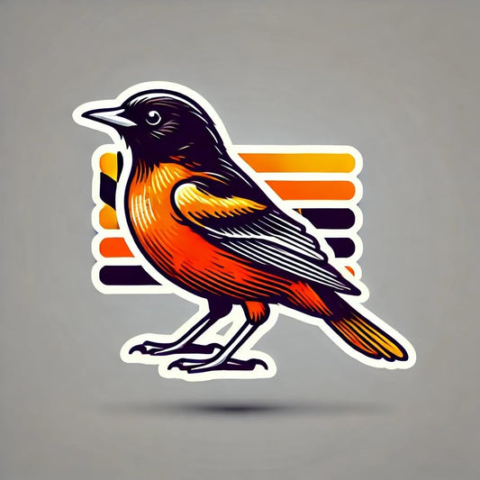 Vinyl sticker: Baltimore Oriole Maryland Bird Sticker for Window Laptop Car Bumper Truck Auto Water Bottle Durable Vinyl Decal
