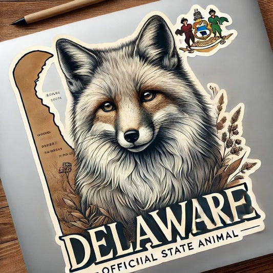 Vinyl sticker: Majestic Gray Fox Delaware Observant Laptop Wall Car Window Bumper Sticker Decal Truck Waterproof Auto Water Bottle. Variation 17 (6)