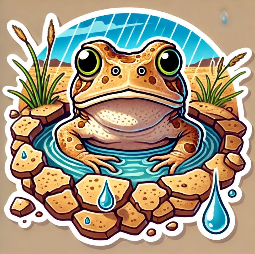 Vinyl sticker: Rain Burrow Spadefoot Toad New Mexico Sticker – Waterproof Vinyl Decal for Laptop, Truck, Wall, Car Window, Water Bottle, Bumper, and Auto Use