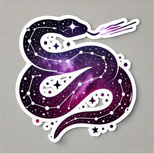 Vinyl sticker: Celestial Snake Sticker with Constellations and Milky Way Design for Laptop, Wall, Car, Window, Bumper, Truck, Waterproof Decal, Auto, and Water Bottle (6)