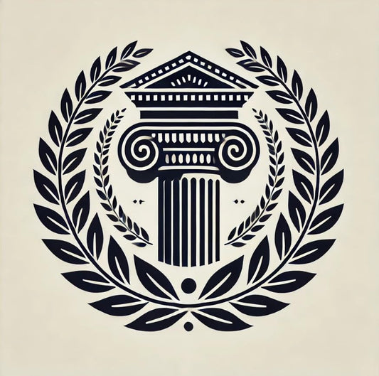 Vinyl sticker: Modern-Ionic Column with Artistic Laurel Wreath (6)