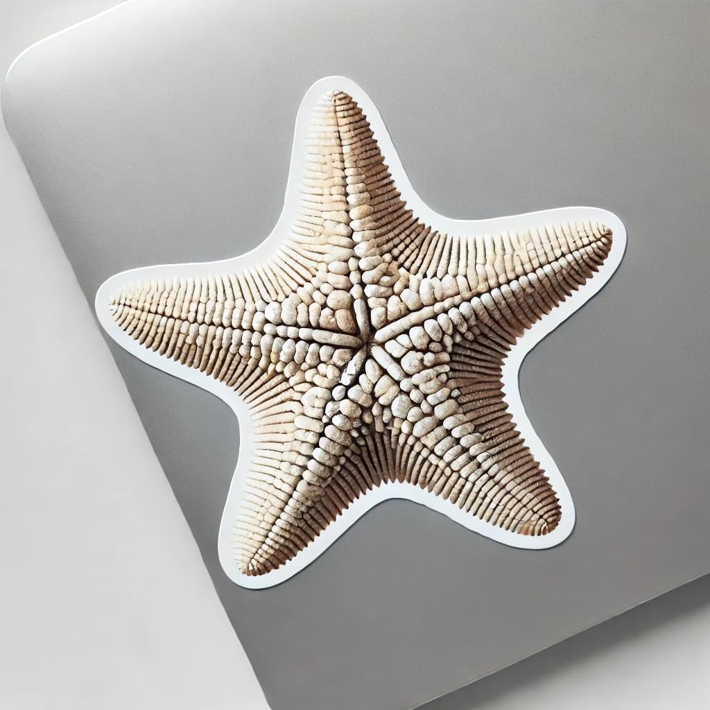 Vinyl sticker: White Realistic Starfish Laptop Wall Car Window Bumper Sticker Decal Truck Waterproof Auto Water Bottle