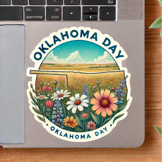 Vinyl sticker: Oklahoma Wildflowers Laptop Wall Car Window Bumper Sticker Decal Truck Waterproof Auto Water Bottle.