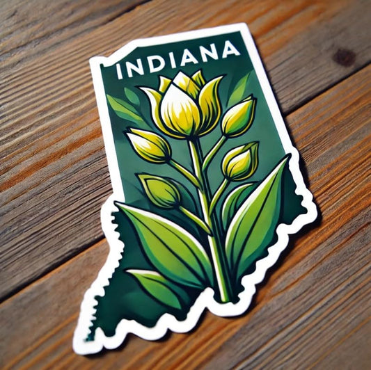 Vinyl sticker: Indiana Tulip Tree State Symbol Decal – Waterproof Vinyl Sticker for Car, Laptop, Window, Bumper & Water Bottles