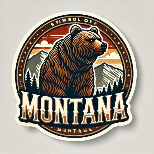 Vinyl sticker: Montana Roaring Grizzly Bear Laptop Wall Car Window Bumper Sticker Decal Truck Waterproof Auto Water Bottle