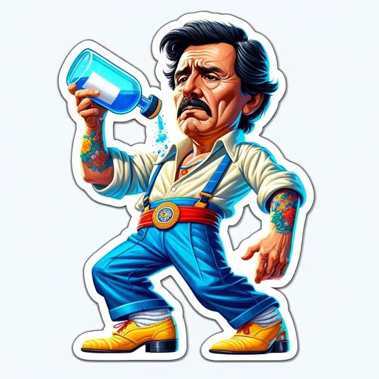 Vinyl sticker: Beautiful Cheerful Drunkard El Borracho Mexican Art Vinyl Stickers Waterproof Fade-Resistant Decals for Cars Laptops Windows Humorous Cultural Decor (8")