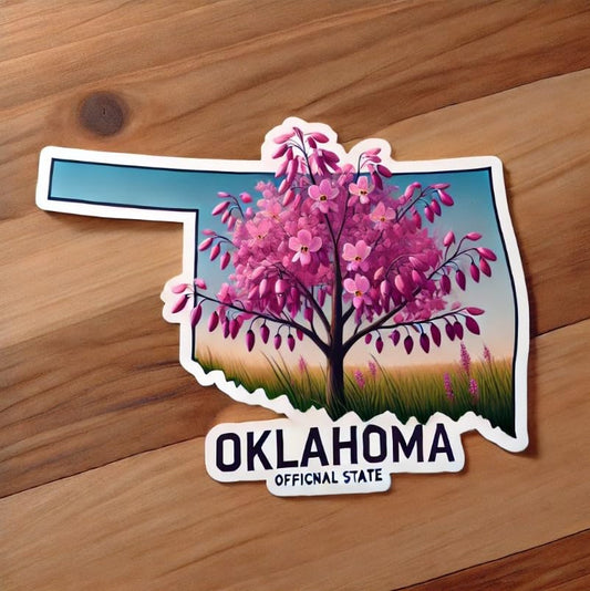 Vinyl sticker: Eastern Redbud Oklahoma Nature Sticker – Waterproof Vinyl Decal for Laptop, Wall, Car, Window, Bumper, Truck, Water Bottle, Auto Lovers
